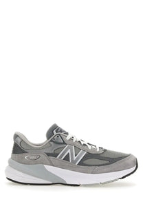New balance unisex sneaker made in usa 990v6 grey with gray mesh and suede upper white laces and white midsole