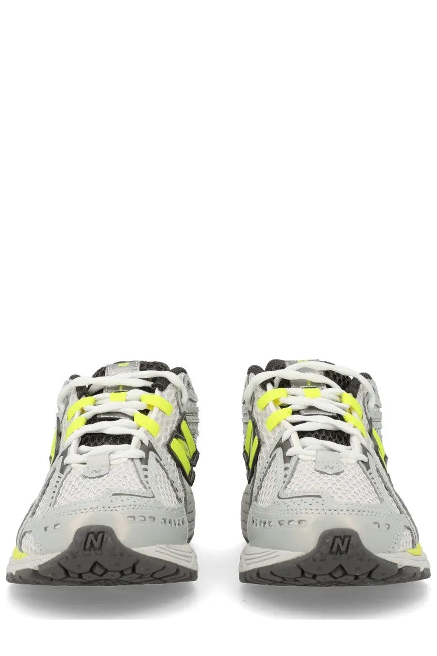 New balance unisex sneaker u1906r grey with white and neon yellow mesh upper and rubber sole running shoes