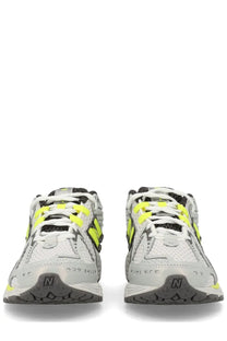 New balance unisex sneaker u1906r grey with white and neon yellow mesh upper and rubber sole running shoes