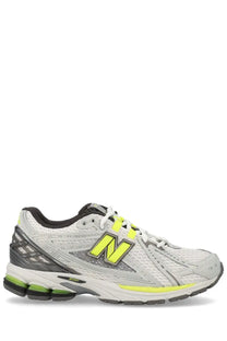 New Balance unisex sneaker U1906R grey with white and neon yellow mesh upper black accents and cushioned sole