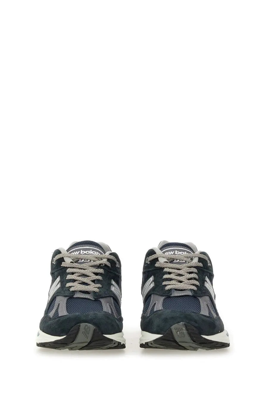 New Balance unisex sneaker u991 blue in dark navy suede and mesh with gray laces and silver accents