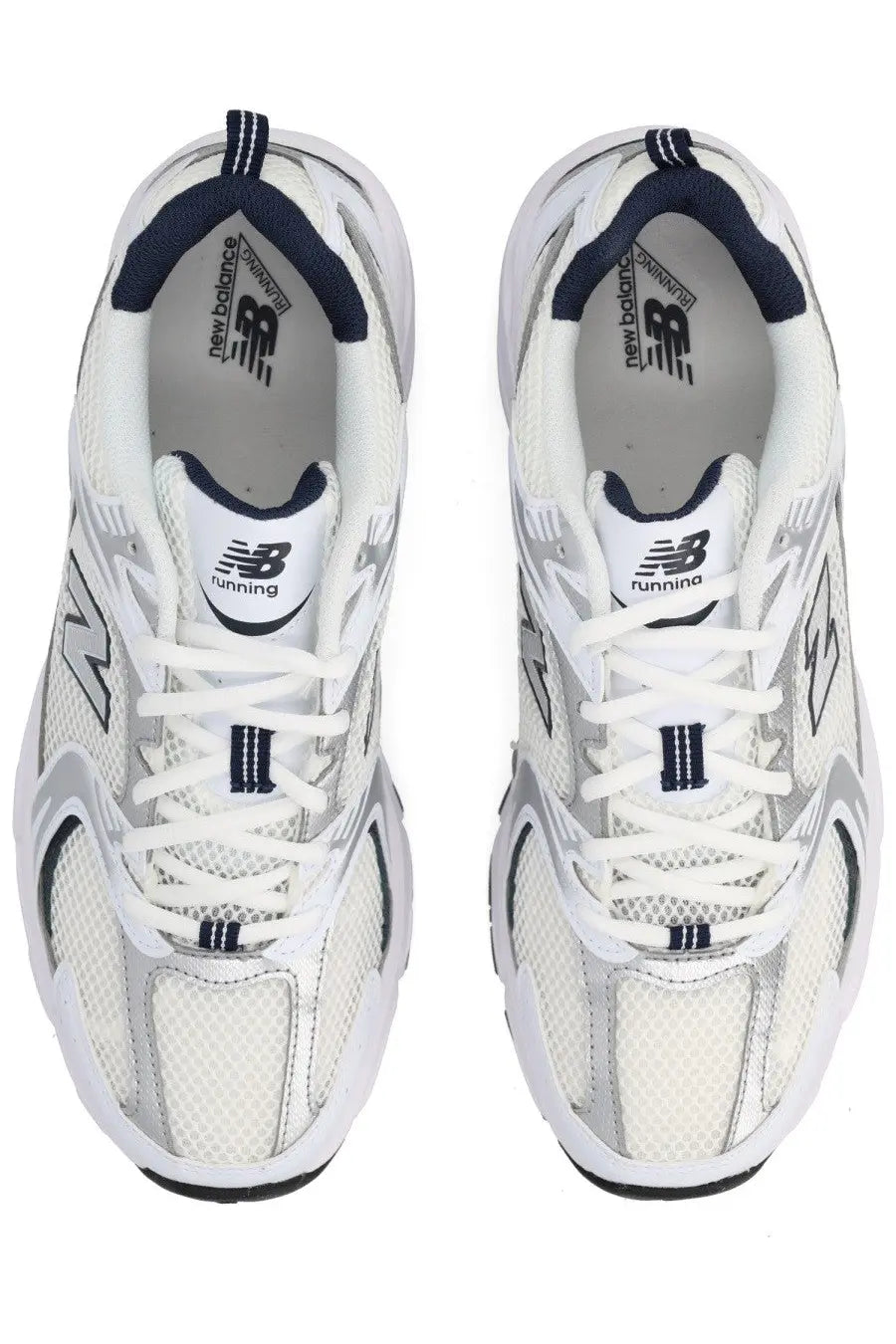 New balance unisex sneaker white featuring white and silver 990 running shoes with navy blue accents for running