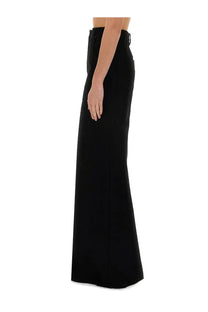 Black high-waisted wide-leg pants with a sleek straight-cut silhouette from nina ricci womens flared pants black collection