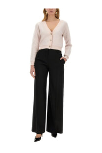 Nina Ricci women’s soft blush mohair cardigan with long sleeves v-neck and button closure in beige