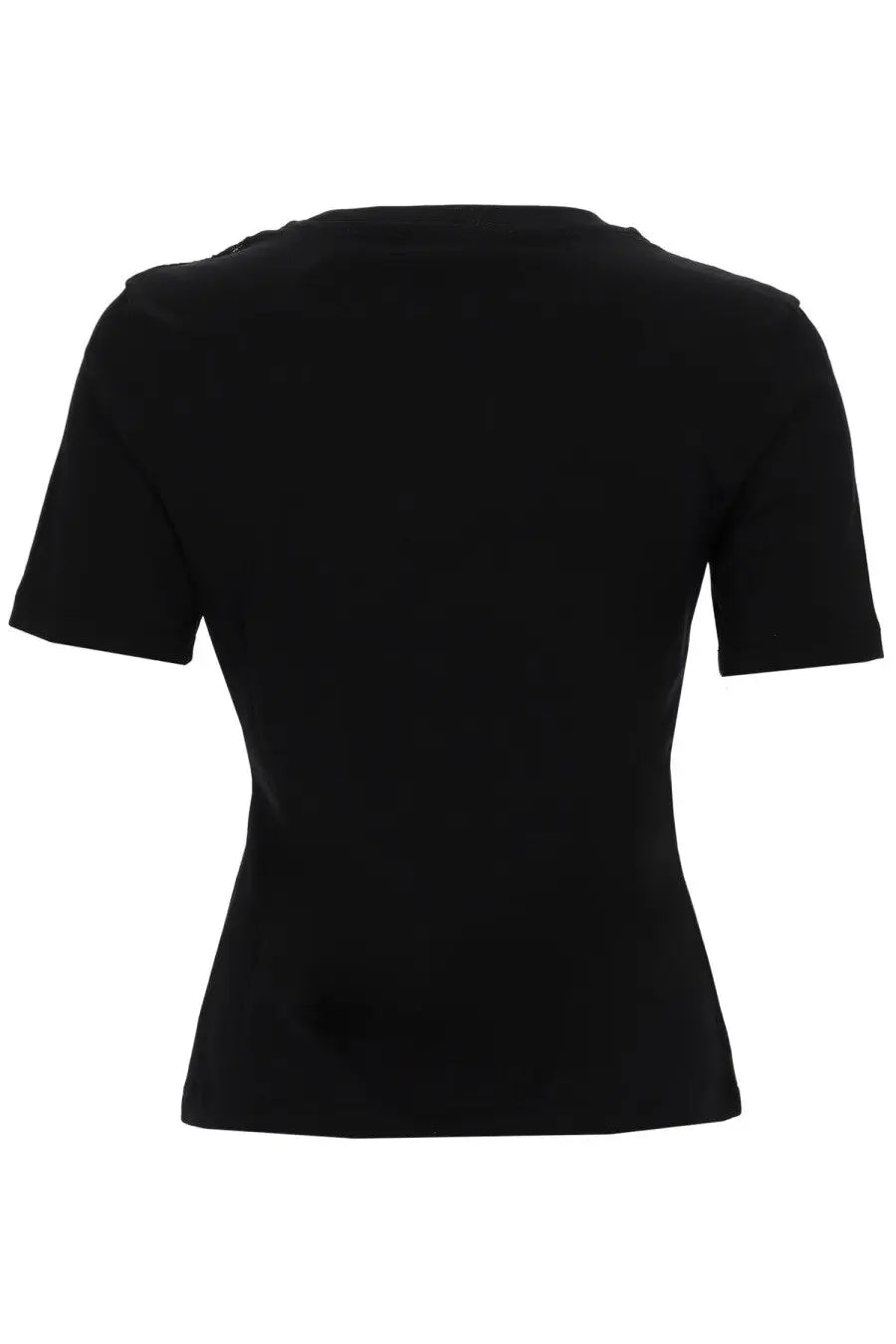 Nina ricci women’s black short sleeved fitted top with subtle shoulder detailing for elegant wear