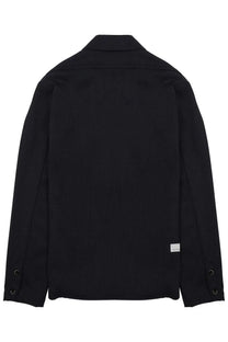 Black cotton jacket with subtle textured weave and minimalist design from nineinthe morning men’s giacca freud blue collection