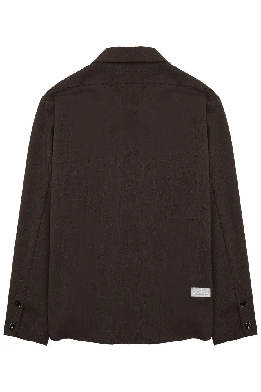 Nine Inthe Morning men’s Giacca Freud brown dark brown minimalist button-up shirt with clean structured design and stitching details