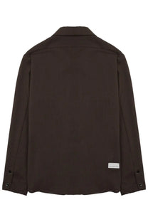 Nine Inthe Morning men’s Giacca Freud brown dark brown minimalist button-up shirt with clean structured design and stitching details