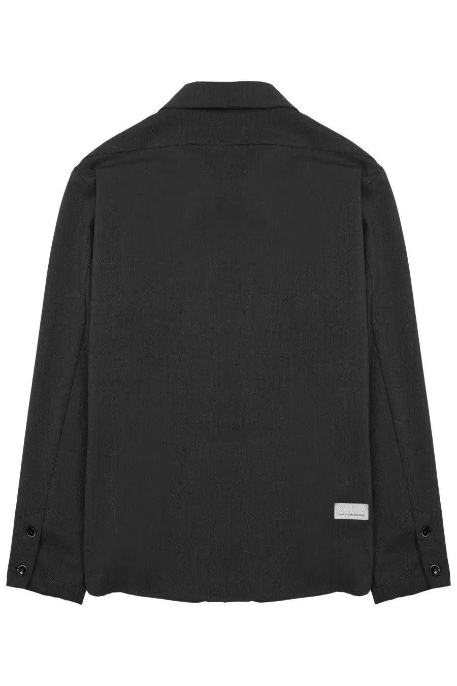 Nine Inthe Morning men’s giacca freud grey black cotton button-up shirt with subtle textured weave and minimalist design