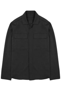 Nineinthe morning men’s giacca freud grey black long-sleeved button-up shirt with collar and two front flap pockets