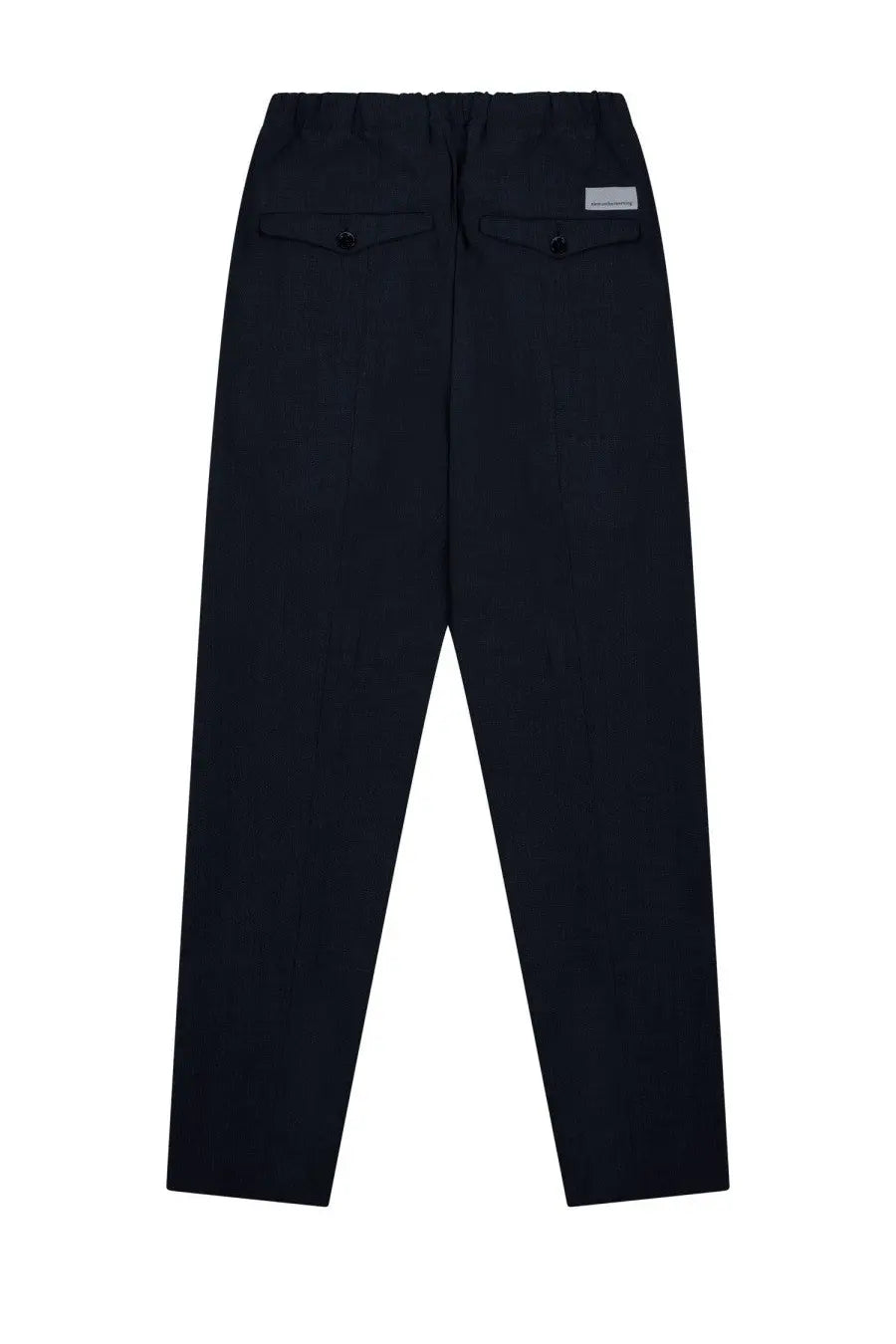 Nineinthe morning men’s black tapered trousers with drawstring waist and buttoned front pockets
