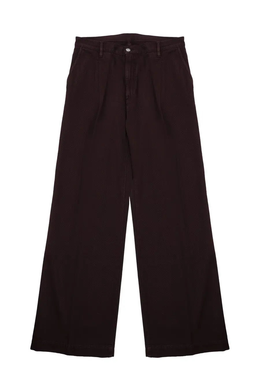 Nine inthe morning women’s black cotton wide-leg trousers with sleek minimalist design and subtle waist pleats