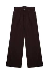 Nine inthe morning women’s black cotton wide-leg trousers with sleek minimalist design and subtle waist pleats