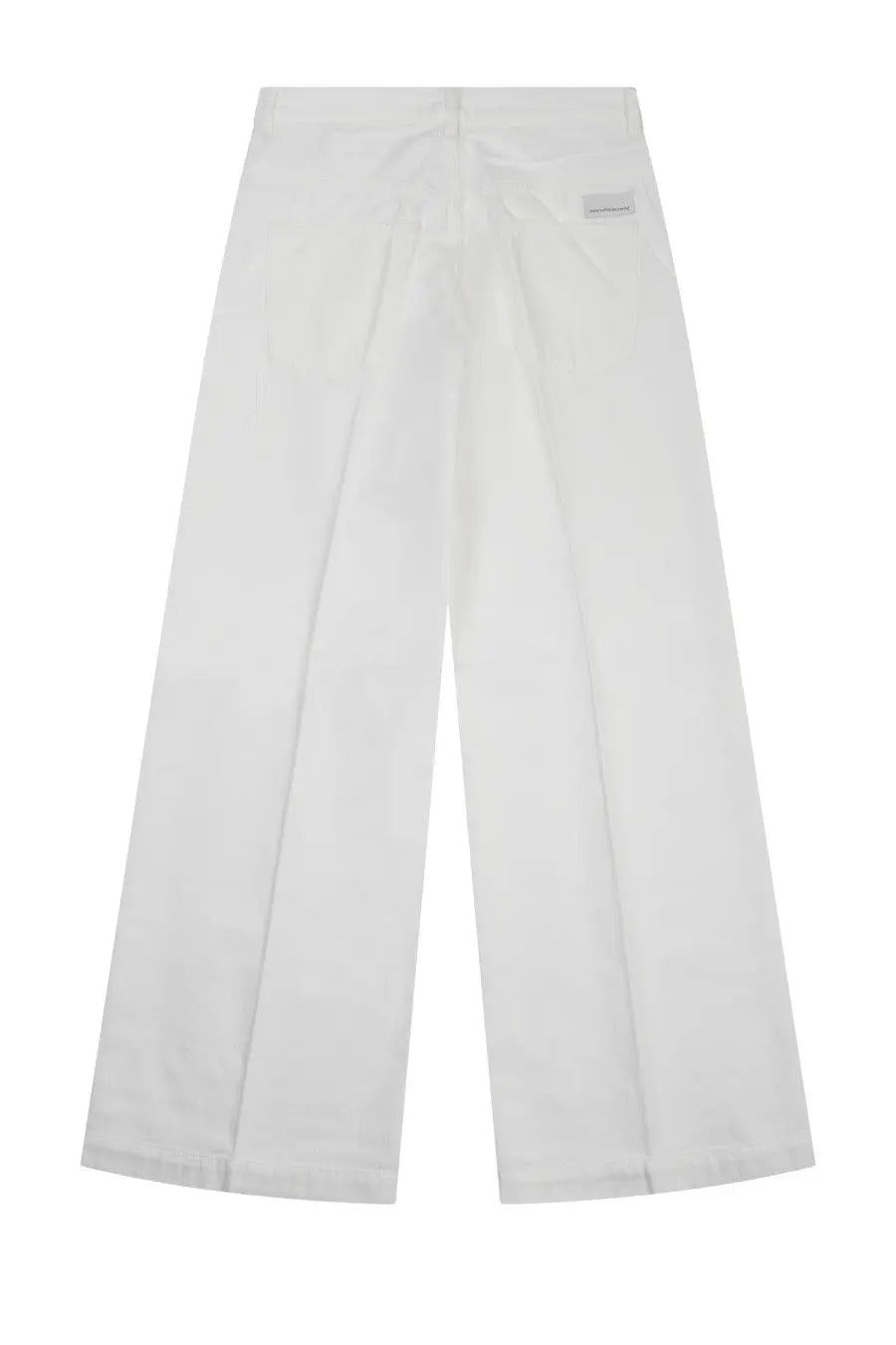 White wide-leg jeans with subtle back pleats from nine in the morning womens jeans nadia white collection