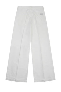 White wide-leg jeans with subtle back pleats from nine in the morning womens jeans nadia white collection