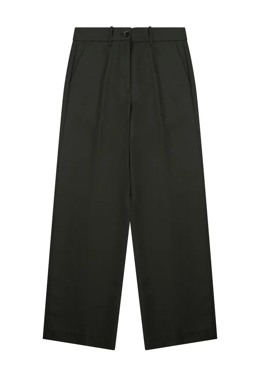 Nine Inthe Morning women’s black wide-leg trousers with sleek tailored design and subtle pleats at waistband