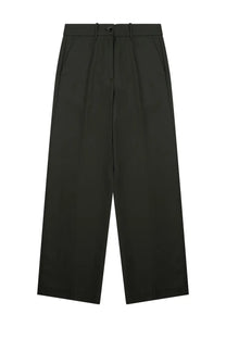 Nine Inthe Morning women’s black wide-leg trousers with sleek tailored design and subtle pleats at waistband