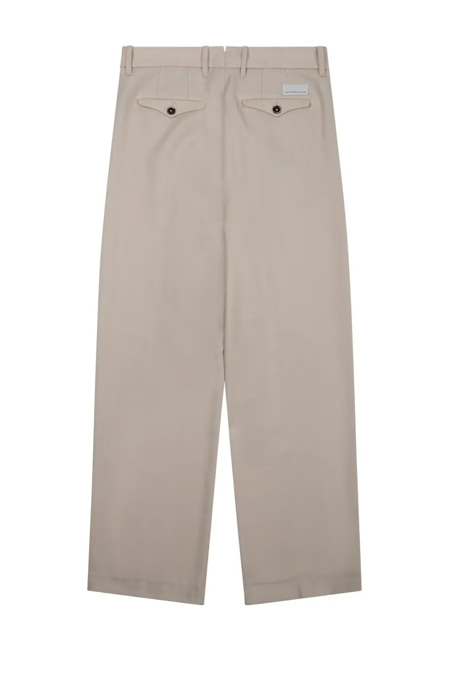 Beige chino trousers with minimalist design and subtle buttoned back pockets from nineinthemorning pantalon fiamma white