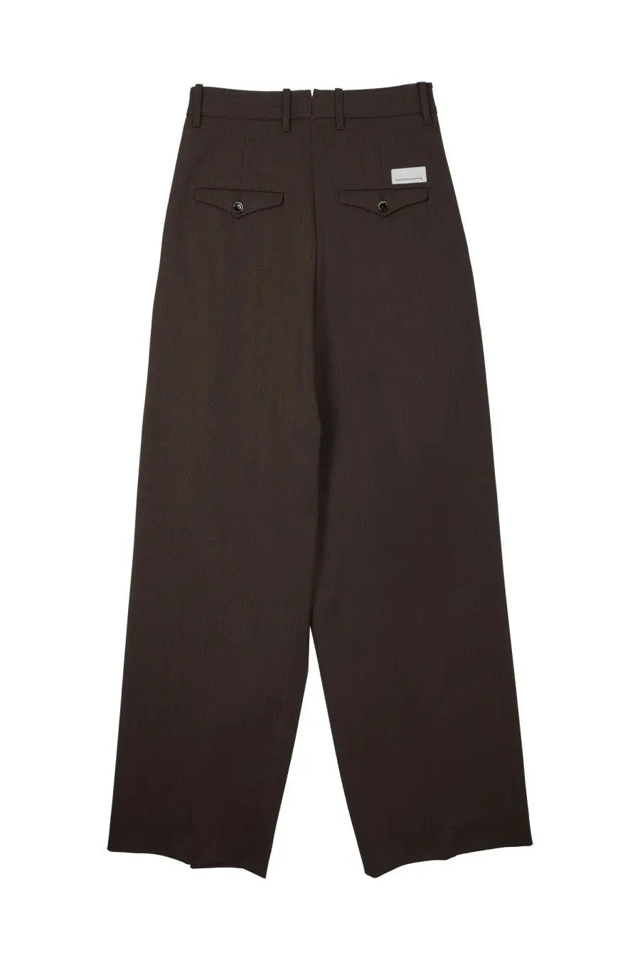 Nine Inthe Morning women’s pantalone gemma carrot brown dark brown wide-leg trousers with minimalist buttoned flap pockets