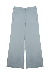 Nine Inthe Morning women’s pantalone Karen blue light blue straight-leg trousers with button closure at the waist