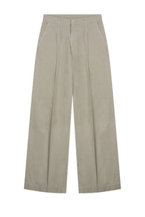 Beige pleated wide-leg trousers from Nine Inthe Morning with a clean minimalist design perfect for casual wear