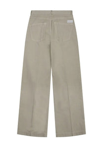 Beige nine:inthe:morning women’s pantalone ottavia wide-leg trousers with minimalist design and subtle stitching details