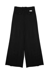 Nine Inthe Morning women’s pantalone Petra black wide-leg trousers with sleek silhouette and metallic button accents