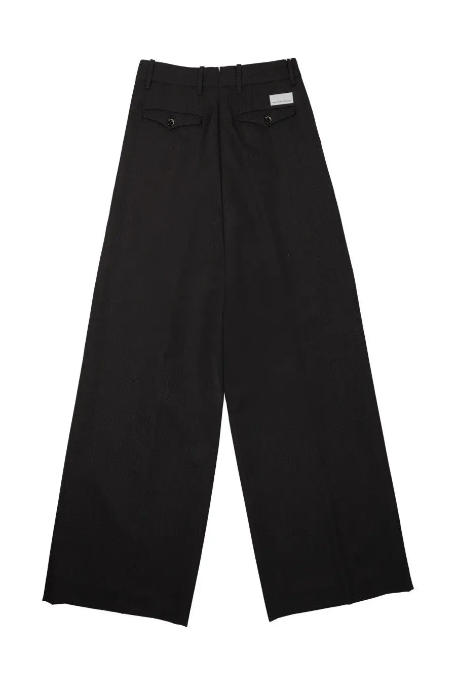 Black wide-leg trousers with minimalist design and buttoned back pockets from nineinthemorning women’s pantalone sandra brown