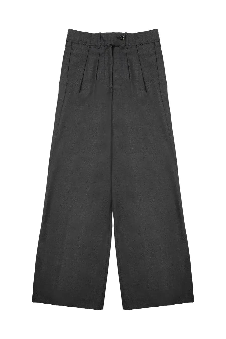 Nine Inthe Morning women’s pantalon Sandra grey black high waist wide leg trousers with pleated front and button closure