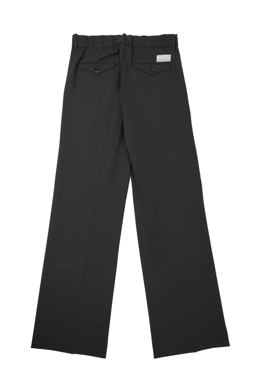 Black straight-leg trousers with waistband and buttoned back pockets from nineinthe morning womens pantalone sartoriale in misto lana grey