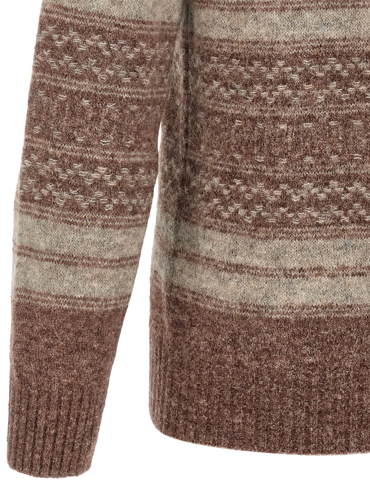 Brunello Cucinelli Nordic Jacquard Cardigan Brown