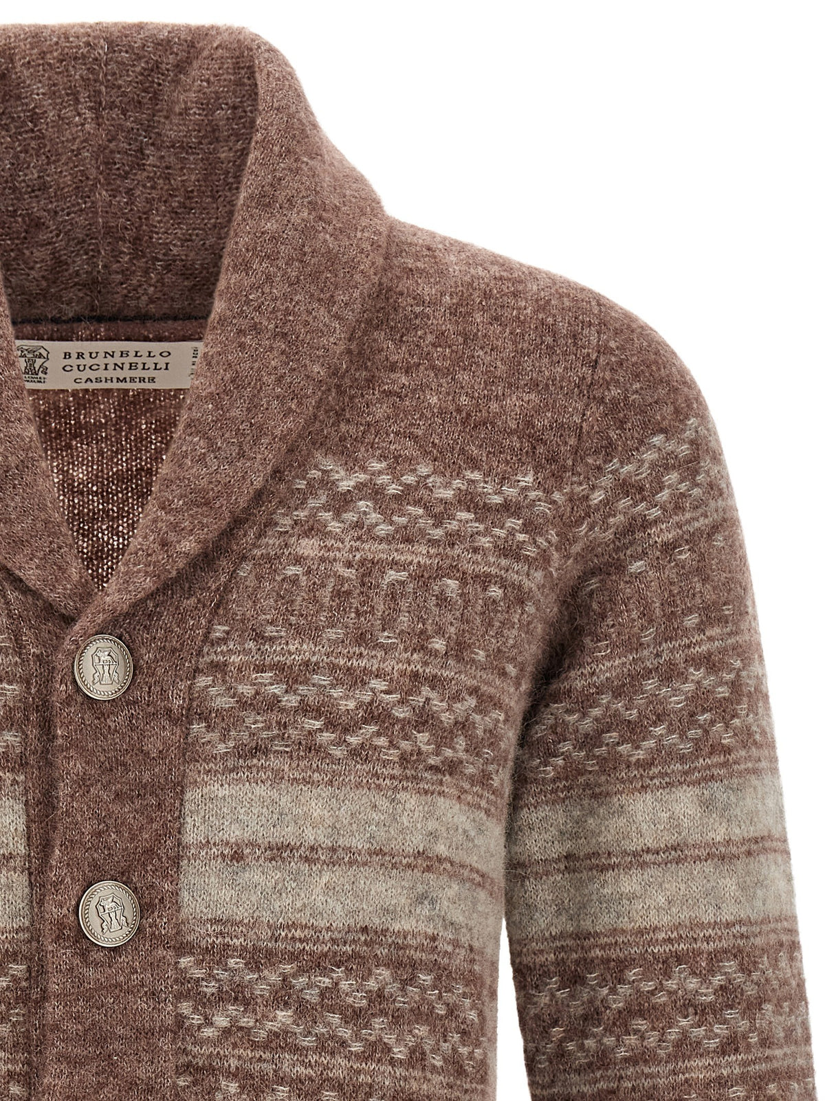 Brunello Cucinelli Nordic Jacquard Cardigan Brown