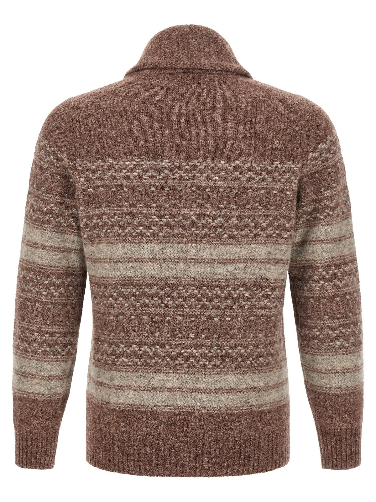 Brunello Cucinelli Nordic Jacquard Cardigan Brown