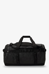The north face men’s base camp duffel black with reinforced straps and durable recycled PVC fabric for rugged use