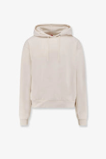 The North Face men’s cotton blend sweatshirt white cream cotton hoodie with relaxed fit and matching drawstrings
