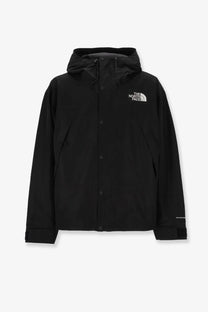 The North Face men’s Dryvent mono jacket black hooded with white logo on chest and subtle sleeve branding