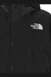 The north face men’s dryvent mono jacket black with white embroidered logo on the chest for waterproof protection