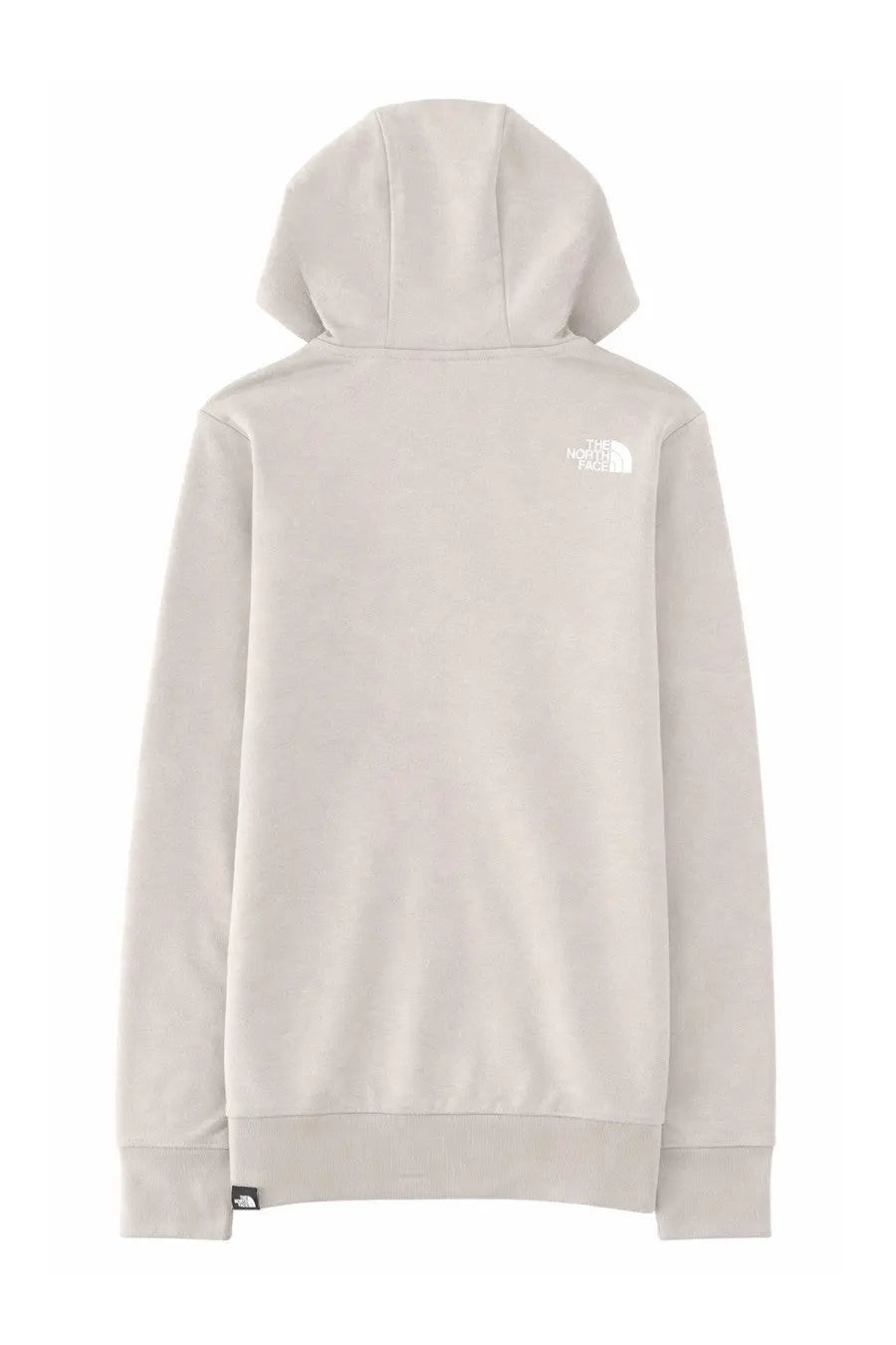 The North Face men’s beige felpa con zip hoodie with a subtle white logo and small black tag at the hem