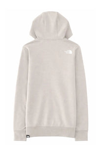 The North Face men’s beige felpa con zip hoodie with a subtle white logo and small black tag at the hem