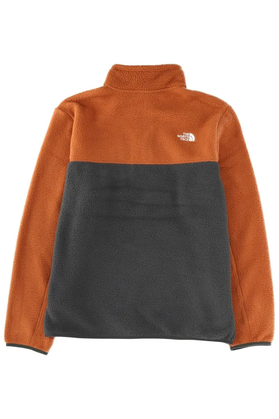 The north face men’s fleece jacket yumiori multicolor with orange and dark gray two-tone high collar design