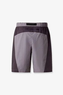 The North Face men’s nylon Bermuda shorts in black with gray side panels featuring a subtle grid pattern
