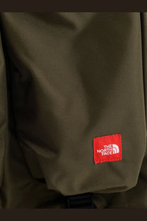 Olive green nylon backpack with red embroidered logo patch from the north face men’s nylon handbag beige collection