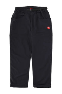 The north face men’s pantalone red box black pants with elastic waistband and red logo patch on thigh