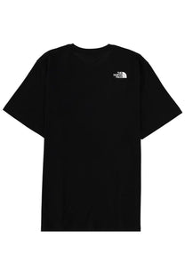 The North Face men’s black short-sleeved t-shirt with a white embroidered logo on the left chest