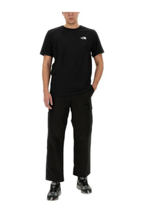 The North Face men’s black short-sleeved t-shirt with a small white logo on the left chest for casual wear