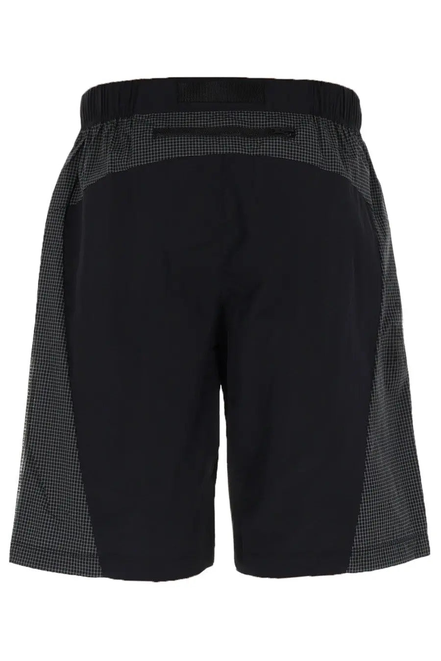 The north face men’s shorts con cintura black feature black athletic shorts with gray grid side panels and an elasticated waist