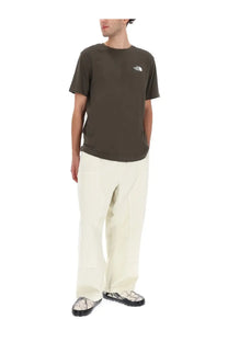 The North Face men’s simple dome olive green short-sleeved t-shirt with a small white logo on the left chest