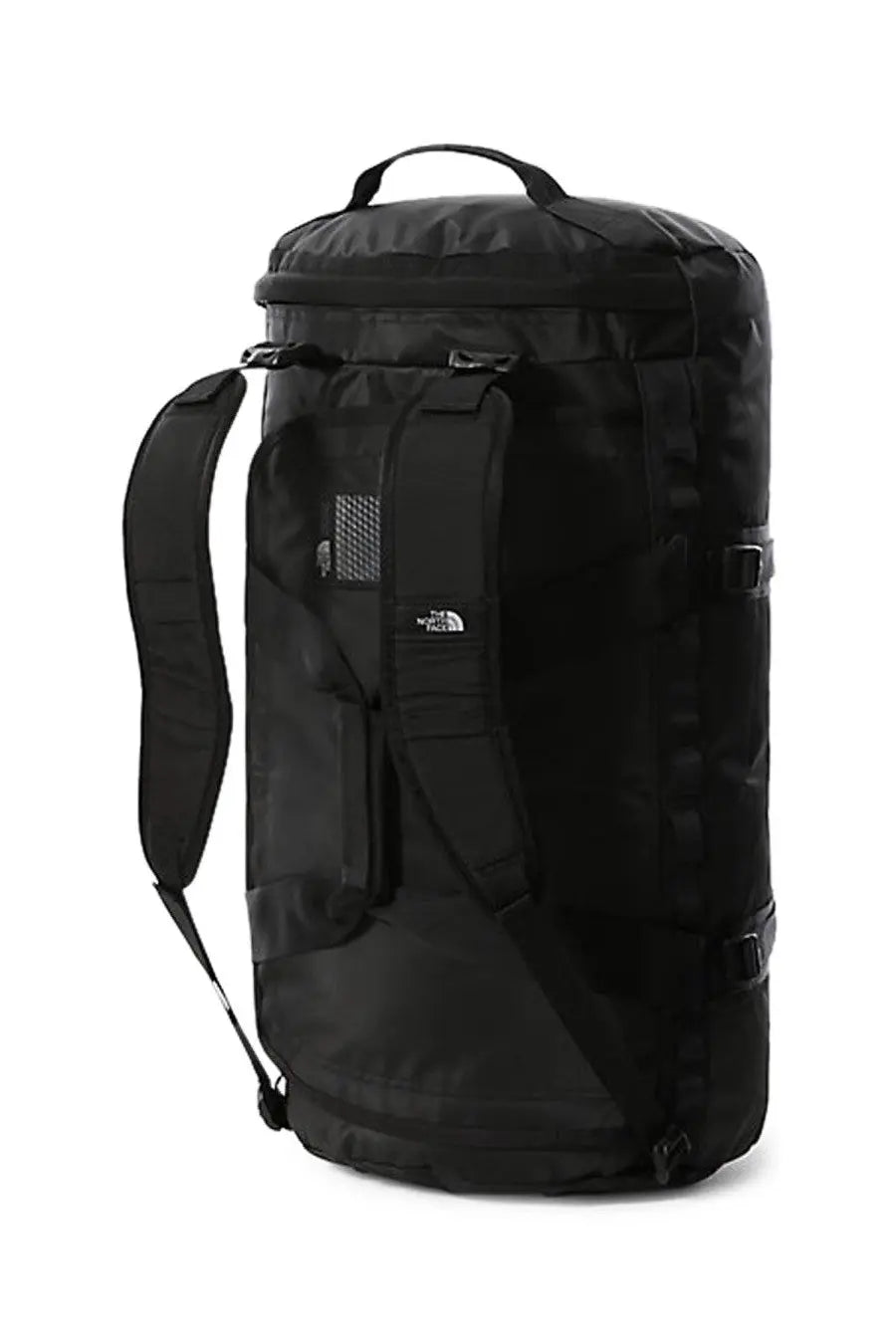 The north face unisex large black duffel bag with reinforced straps and a mesh pocket for durable storage