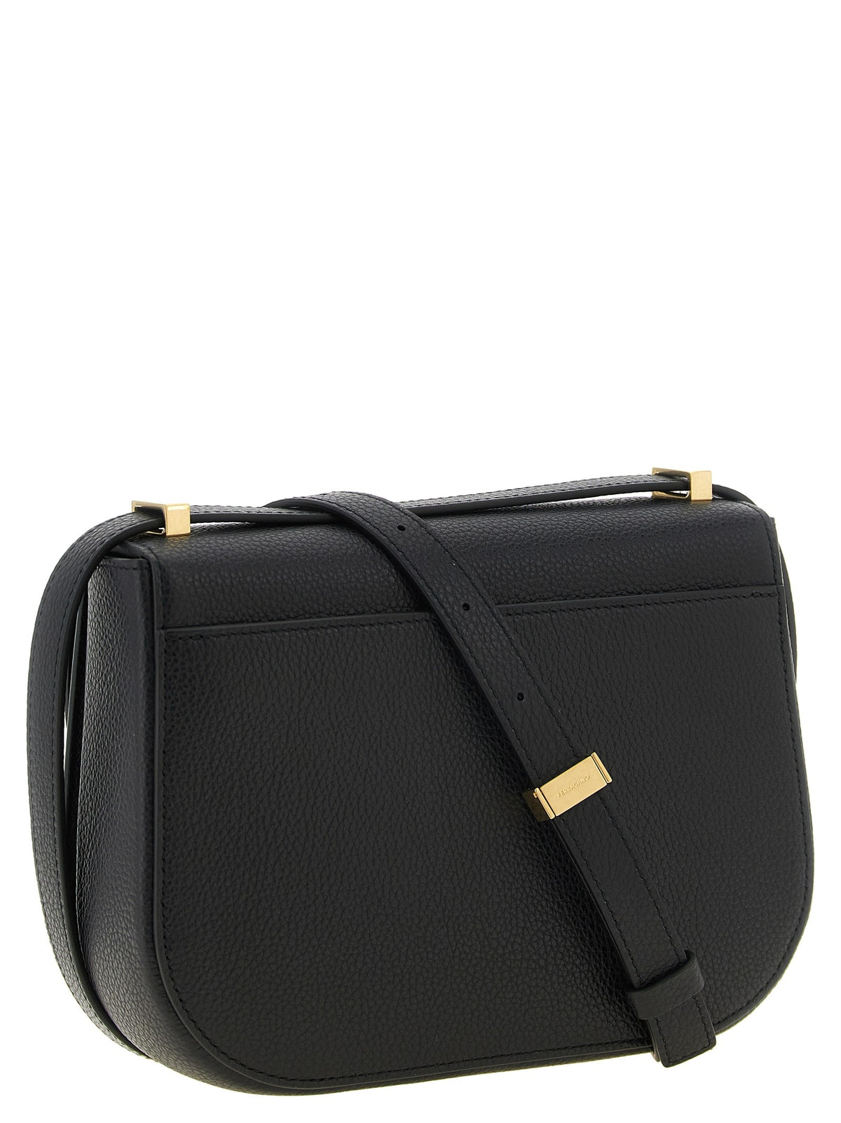 Ferragamo North South Double Gancini Crossbody Bag Black, view 2