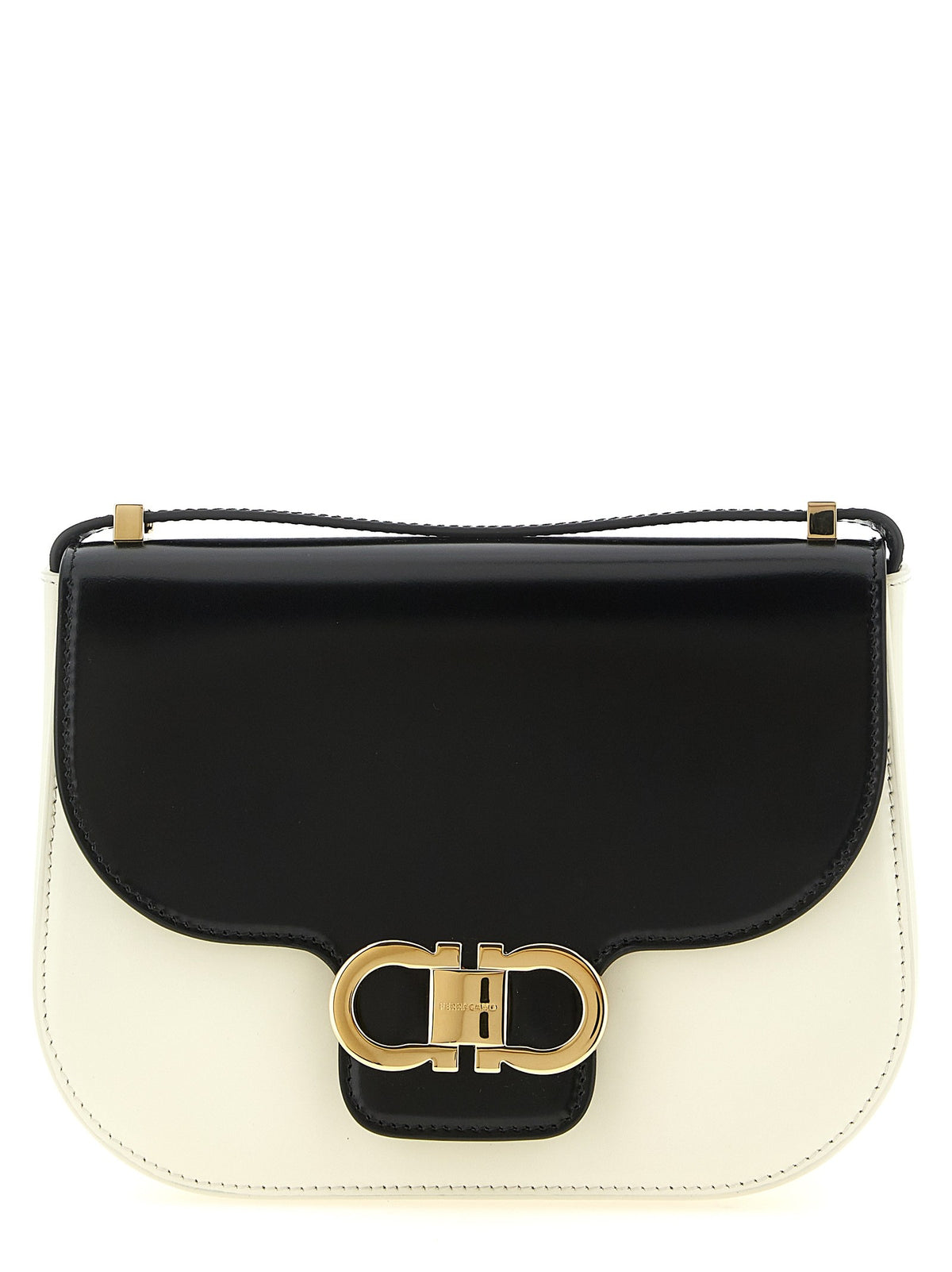 Ferragamo North South Double Gancini (xs) Crossbody Bag White